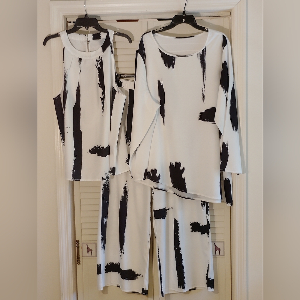 3 Pc Set**Stylish Black and White Women's Outfit Set - Picture 2 of 13